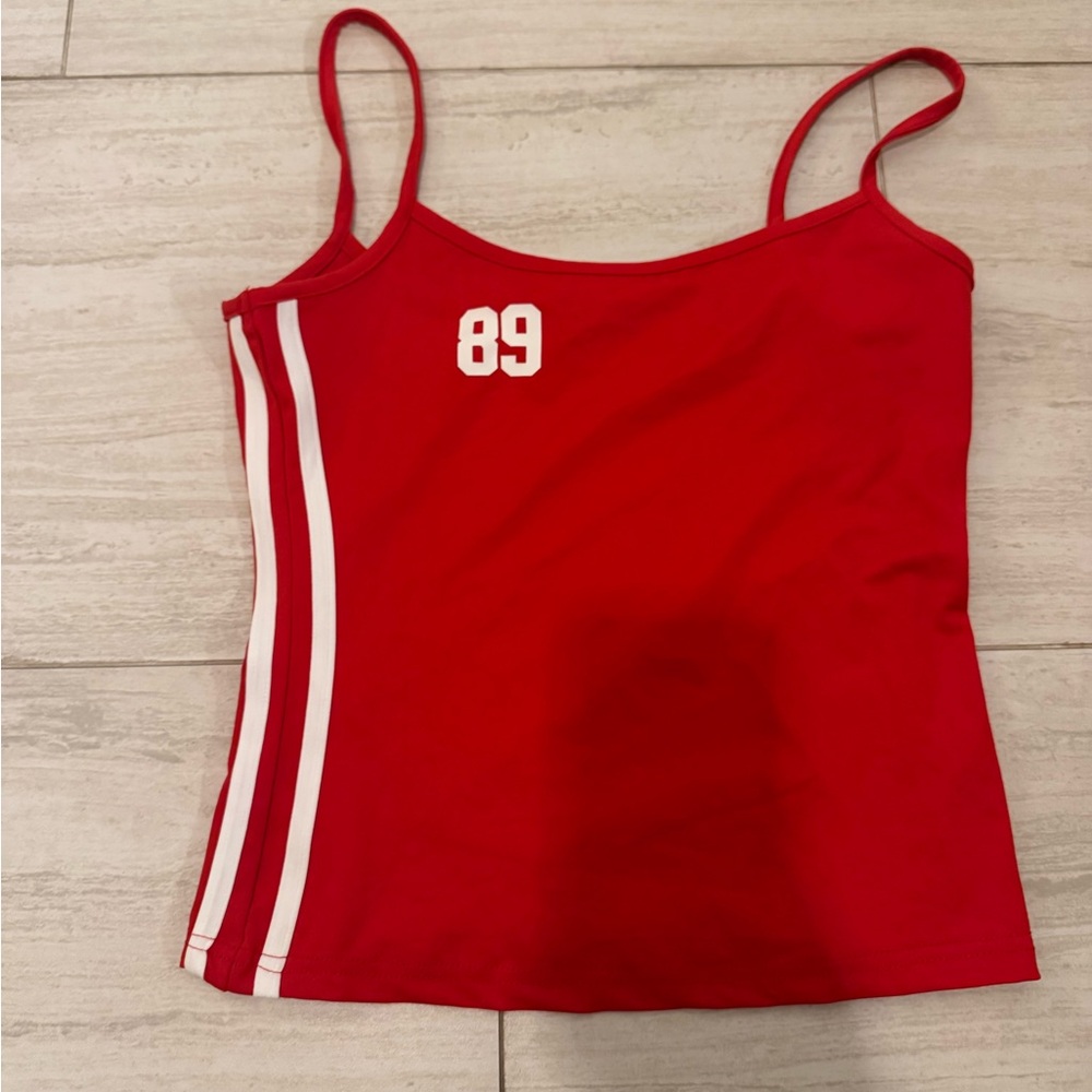 Princess Polly Vibrant Red Camisole with White Stripes 4